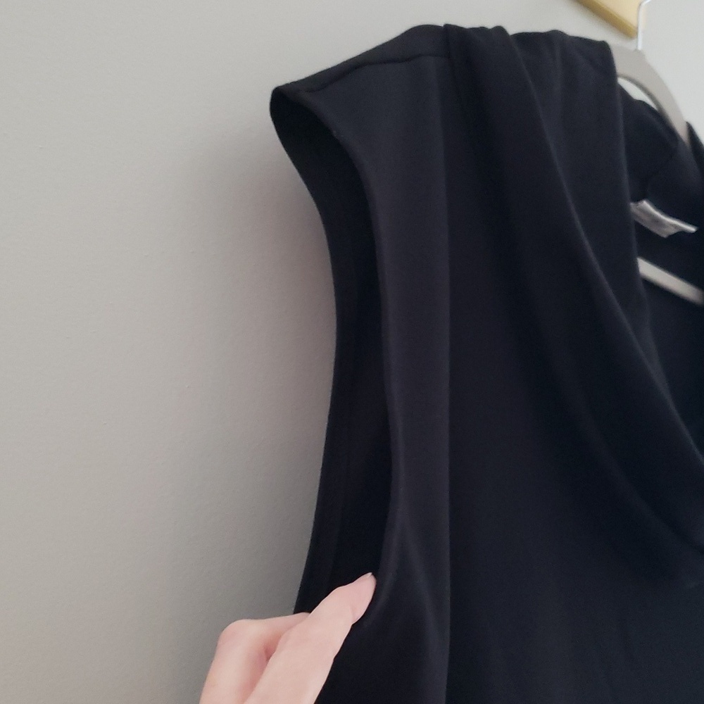 Bryn Walker Women Lavinia Tunic Top Medium Black Cowl Neck Lagenlook Minimalist - Picture 5 of 15